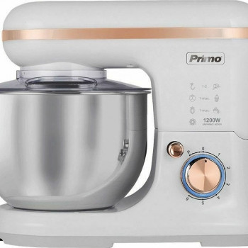 Primo Κουζινομηχανή PRMB-40256 Με Κάδο Inox 5L 1200W Με δακτυλίδι LED Λευκό-Rose gold