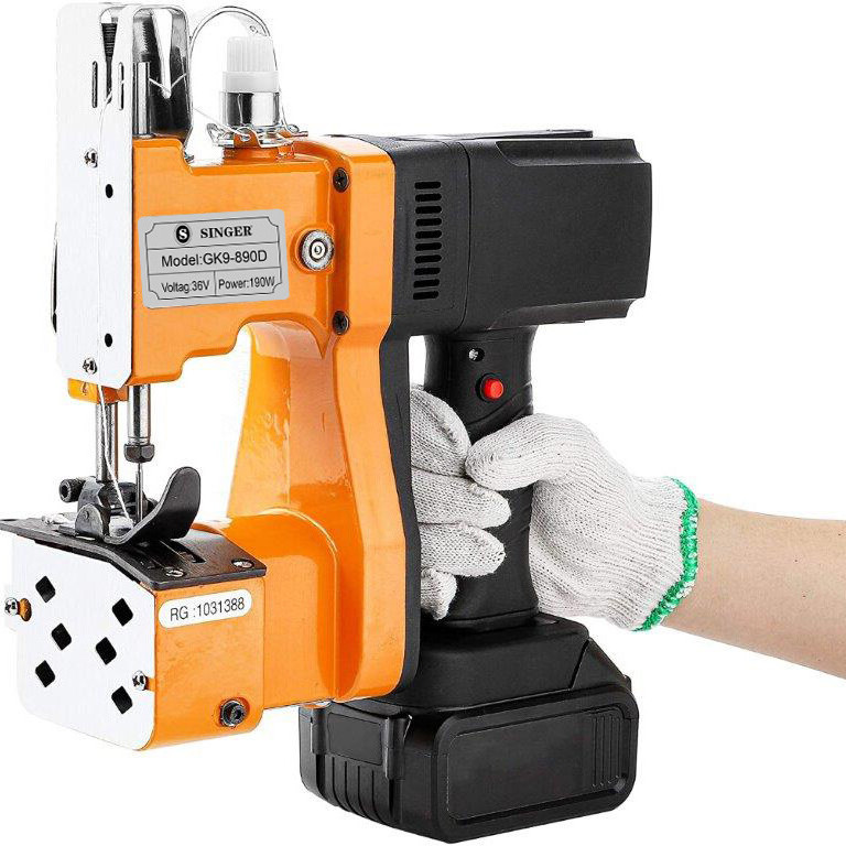 SINGER  φορητή μηχανή ραφής σακιών με μπαταρία GK9-890D  ( σακοραπτική)
