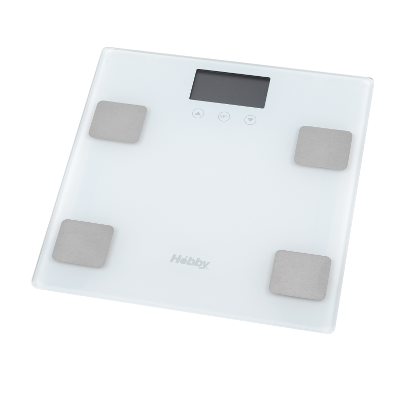 Ηobby Ηλεκτρονική Ζυγαριά Σώματος-Λιπομετρητής HBS-40392 180kg Υάλινη Λευκή