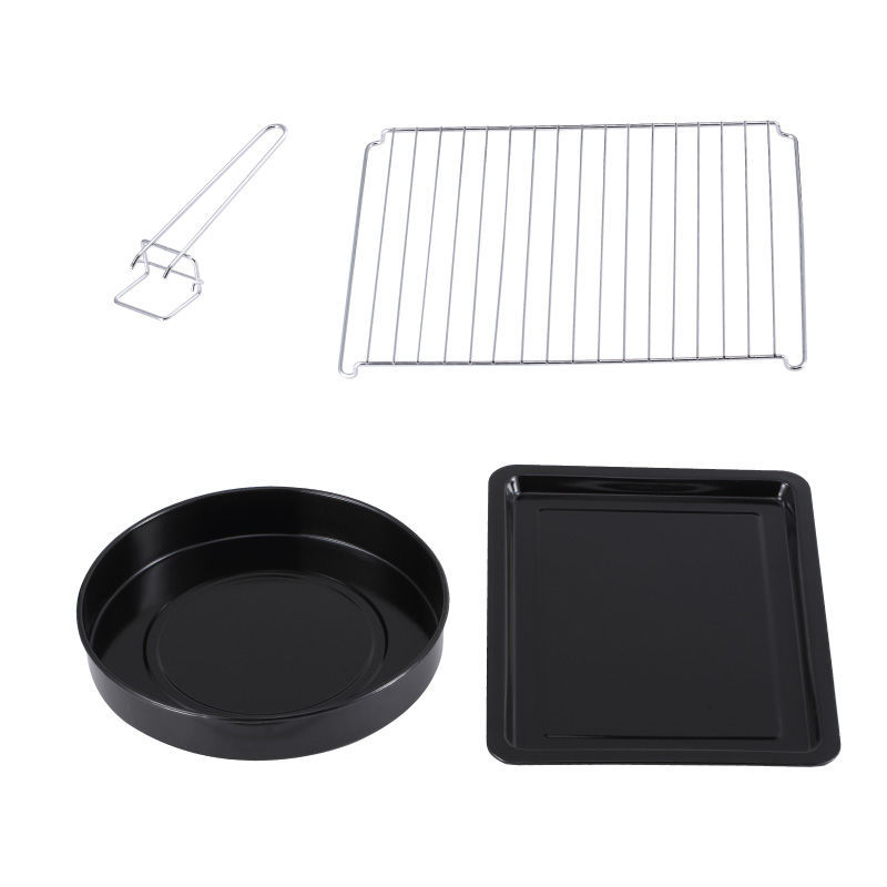 PRIMO Φουρνάκι PREO-40387NS Με 2 Κεραμικές Εστίες 50L Με Αέρα & Υάλινη Πρόσοψη Γκρι/Μαύρο