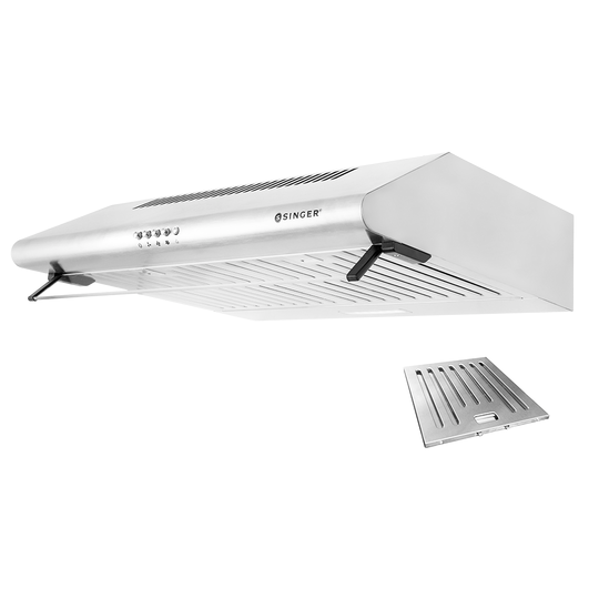 Singer απορροφητήρας PREMIUM white 70cm με φίλτρα χοάνης (baffle)